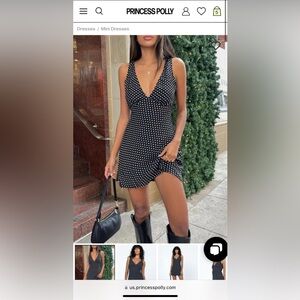 NELLIE MINI DRESS BLACK POLKA DOT